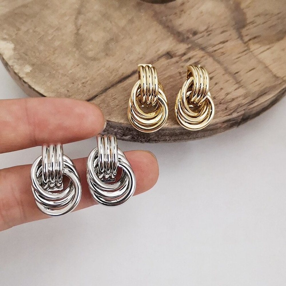 Earrings Woman Cicle Stud Top Bohemian Hoop Drop Cute Trendy Jewelry - Picture 4 of 7